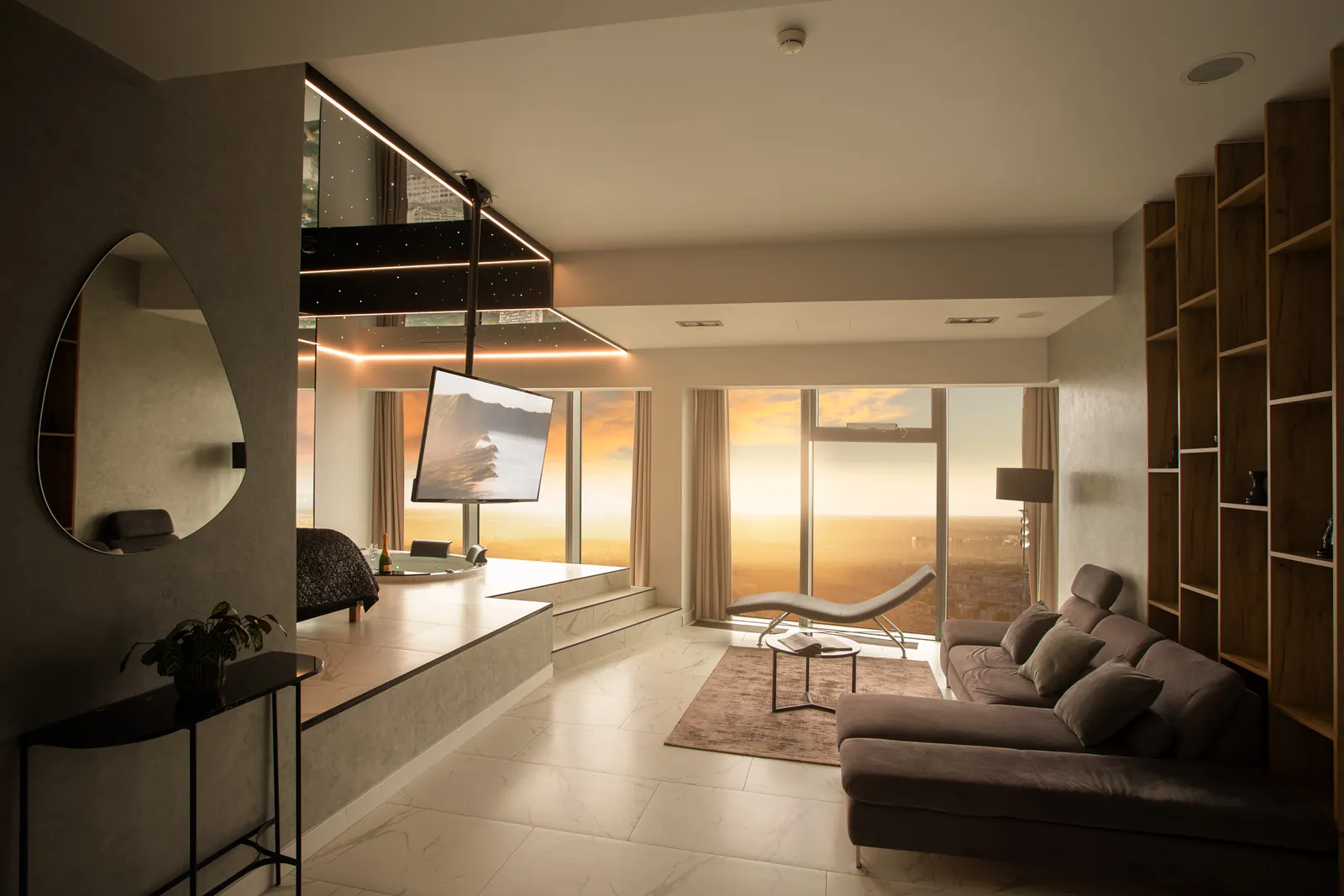 Jacuzzi w apartamencie na 37. piętrze