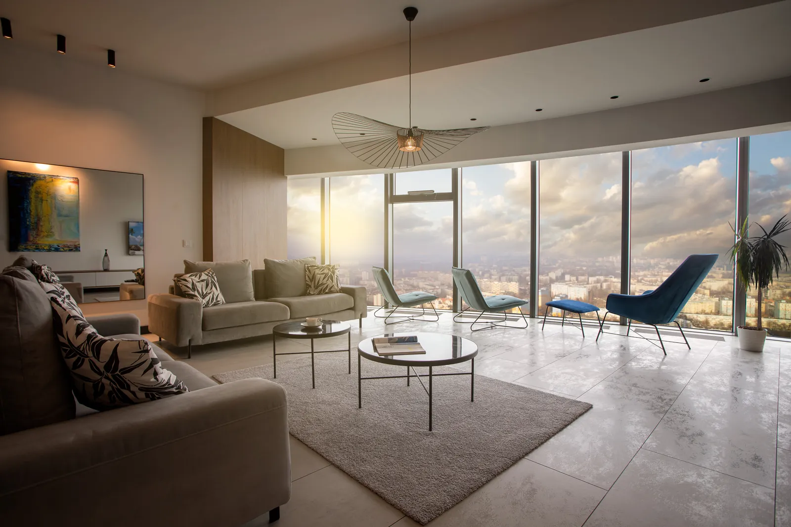 Salon apartamentu Deluxe z wanną przy oknie