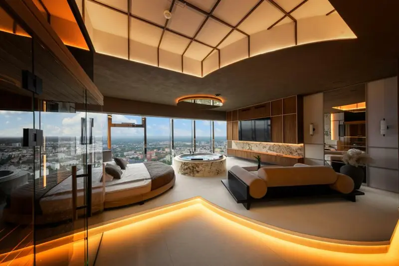 Apartament „Tokio” z sauną i jacuzzi, Sky Tower Wrocław