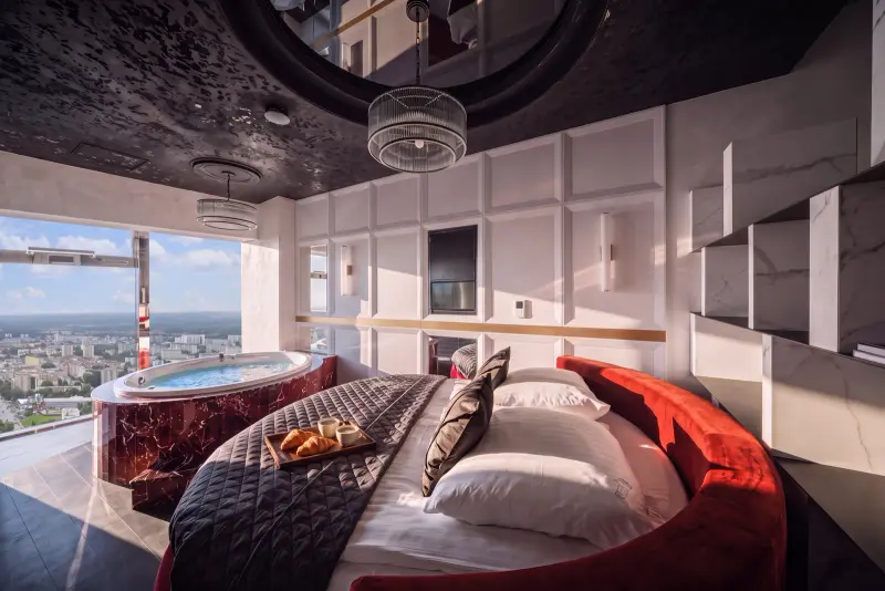 Apartament „Paris” z jacuzzi, Sky Tower Wrocław
