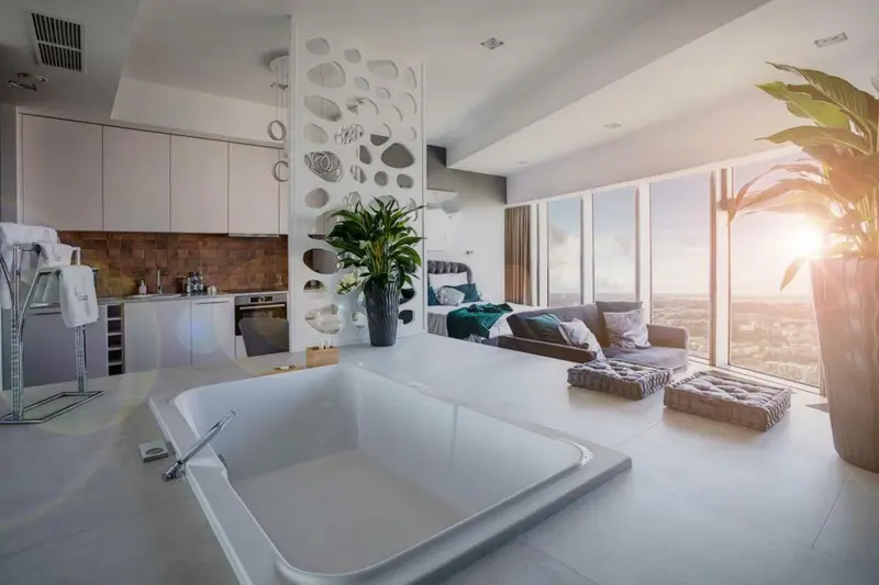 Apartament typu Executive Suite z wanną w pokoju, Sky Tower Wrocław