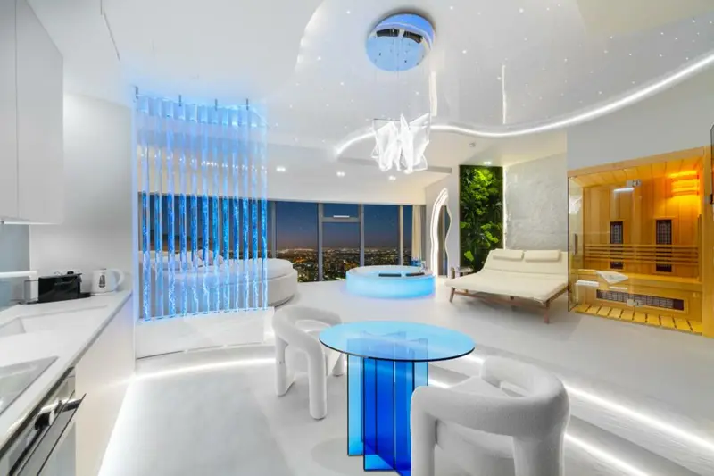 Apartament „Santorini” z sauną i jacuzzi, Sky Tower Wrocław